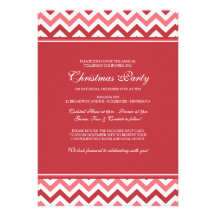 Carte de Noël (rouge) de Chevron de vacances Invitation