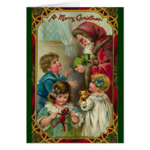 Carte de Noël victorienne de Père Noël