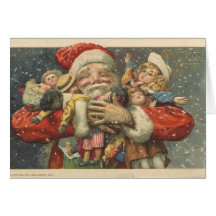 Carte de Noël victorienne de Père Noël