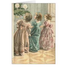 Carte de Noël victorienne d'enfants