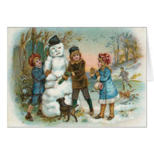 Carte de Noël victorienne d'hiver