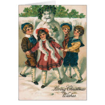 Carte de Noël vintage de Snowpeople