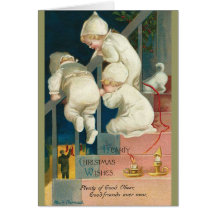 Carte de Noël vintage d'enfants