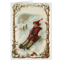 Carte de Noël vintage d'hiver