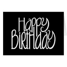 Carte de noir de joyeux anniversaire