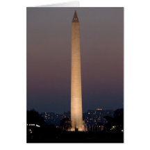 Carte de note comportant le monument de Washington