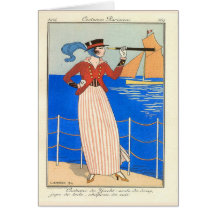 Carte de note de blanc   d'art déco de George Barb