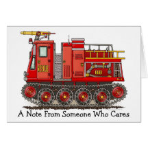 Carte de note de camion de pompiers de voie