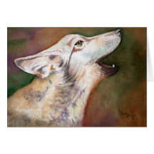 Carte de note de chiot de loup d'hurlement