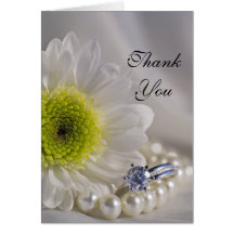Carte de note de Merci de marguerite et de diamant