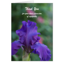 Carte de note de Merci de sympathie -- Iris