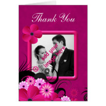 Carte de note de photo de Merci de mariage de Fusc