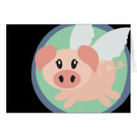 Carte de note de porc de vol