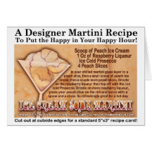 Carte de note de salutation de recette de Martini 