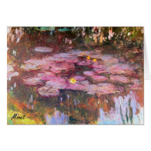 Carte de note des nénuphars 1917 de MONET