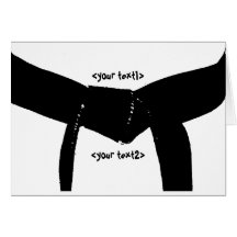 Carte de note faite sur commande de ceinture noire