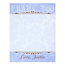 Carte de note florale bleue et orange faire-parts