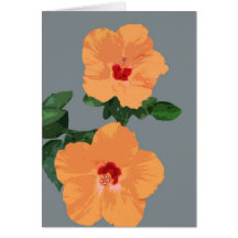 Carte de note florale de ketmie