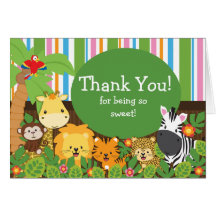 Carte de note mignonne de Merci d'animaux de safar
