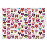 Carte de note mignonne de motif de hibou