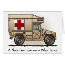 Carte de note militaire d'ambulance de Hummer