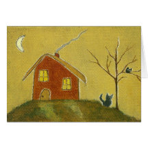 Carte de note originale d'art de Nite Kitty