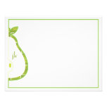 Carte de note plate de monogramme vert de poire cartons d'invitation