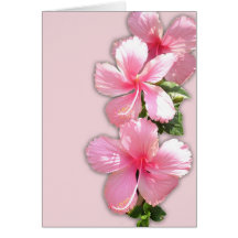Carte de note rose hawaïenne de ketmie