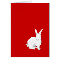 Carte de note rouge de lapin cartes