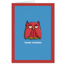 Carte de note rouge de Merci d'anniversaire d'aqua