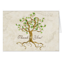 Carte de note sage Antiqued par racines de Merci d