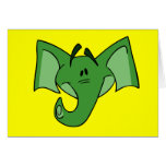 Carte de note verte d'éléphant