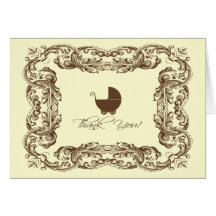 Carte de note vintage de Merci de voiture d'enfant