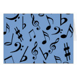 Carte de notes musicales - bleu