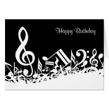Carte de notes musicales brouillée personnalisable