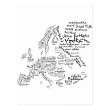 Carte de nourriture de l'Europe Carte Postale