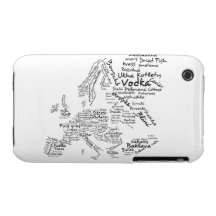 Carte de nourriture de l'Europe Coques Case-Mate iPhone 3