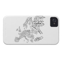 Carte de nourriture de l'Europe Étui iPhone 4