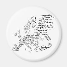 Carte de nourriture de l'Europe Magnets Pour Réfrigérateur