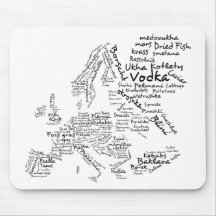 Carte de nourriture de l'Europe Tapis De Souris