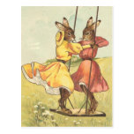 carte de oscillation de cru de lapins carte postale