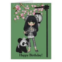 Carte de panda d'ours de créature de Kawaii