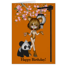 Carte de panda d'ours de créature de Kawaii