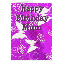 Carte de papillons d'anniversaire de mère