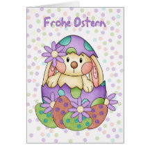 Carte de Pâques de langue allemande - Frohe Ostern