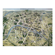 Carte de Paris pendant les 'Grands Travaux Carte Postale