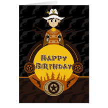 Carte de partie de cowboy de poncho