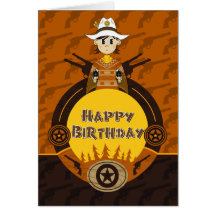 Carte de partie de cowboy de poncho