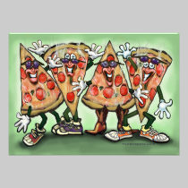 Carte de partie de pizza invitations