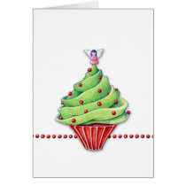 Carte de petit gâteau d'arbre de Noël cartes